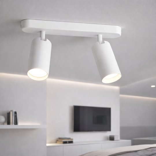 Żyrandol Joom z projektorem liniowym 2XGU10 Biały żyrandol LED Domyślny tytuł Alessandro Design