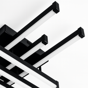 Żyrandol LED z pilotem LINEX, 63W, 6 elementów, liniowy, światło zimne/ciepłe/neutralne, możliwość przyciemniania, czarny