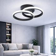 Żyrandol LED VERTEX CIRCULA 21W, 2 koła, metalowe ramki, światło zimne/ciepłe/neutralne 3000K/4000K/6000K, czarny, metal