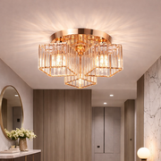 Żyrandol Sasha Modern Classic, LC117/3GD, 3x E27, Metal i Kryształ, Złoty, Klosz