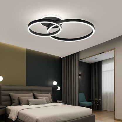 Żyrandol LED z pilotem LT511/30+40+50BK, 94W, 3 koła, światło zimne/ciepłe/neutralne, możliwość ściemniania, czarny