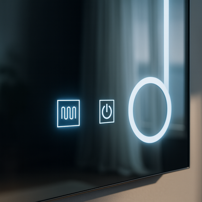 Prostokątne lustro LED, 50x70cm, Linea Touch, system odmgławiania, możliwość przyciemniania