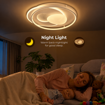 Żyrandol LED ASTERA z pilotem, owalny kształt, 85 W, światło zimne/ciepłe/neutralne, możliwość przyciemniania, biały