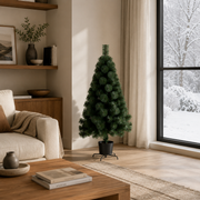 Decorațiune Brad Artificial MANIITSOQ, 180 cm, 220 vârfuri, Suport Metalic, Plastic, Verde