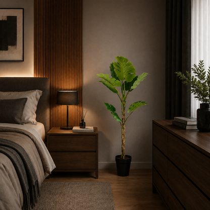Decorațiune Monstera Deliciosa, 8 frunze, Plastic, 140 cm, Verde