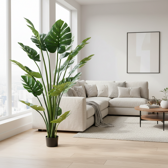 Sztuczna roślina typu Monstera Deliciosa, o bogatych liściach, 180 cm, zielona