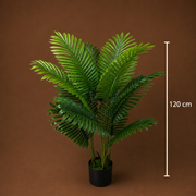 Decorațiune Palmier Areca, Plastic, 12 frunze, 120 cm, Verde