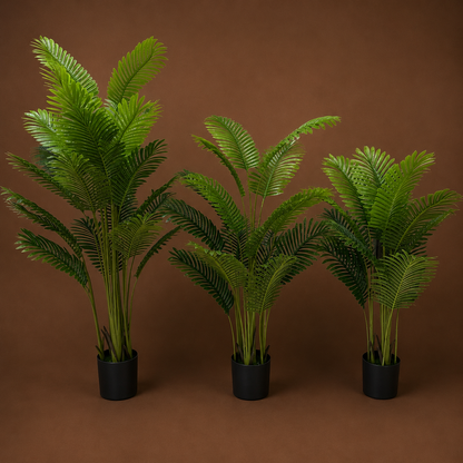 Decorațiune Palmier Areca, Plastic, 15 frunze, 150 cm, Verde