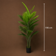 Decorațiune Palmier Areca, Plastic, 25 frunze, 190 cm, Verde