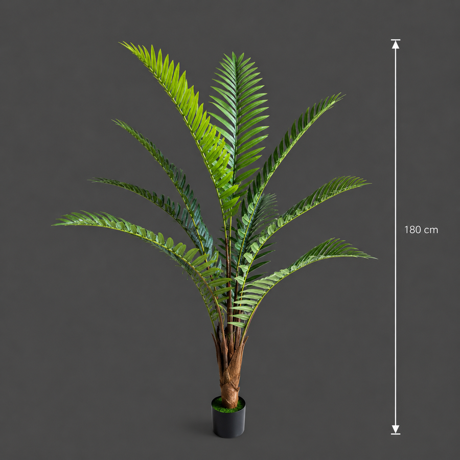 Decorațiune Roystonea Regia, 180 cm, 10 frunze, Verde