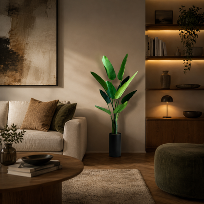Decorațiune Strelitzia Nicolai, 150 cm, 10 frunze, Verde