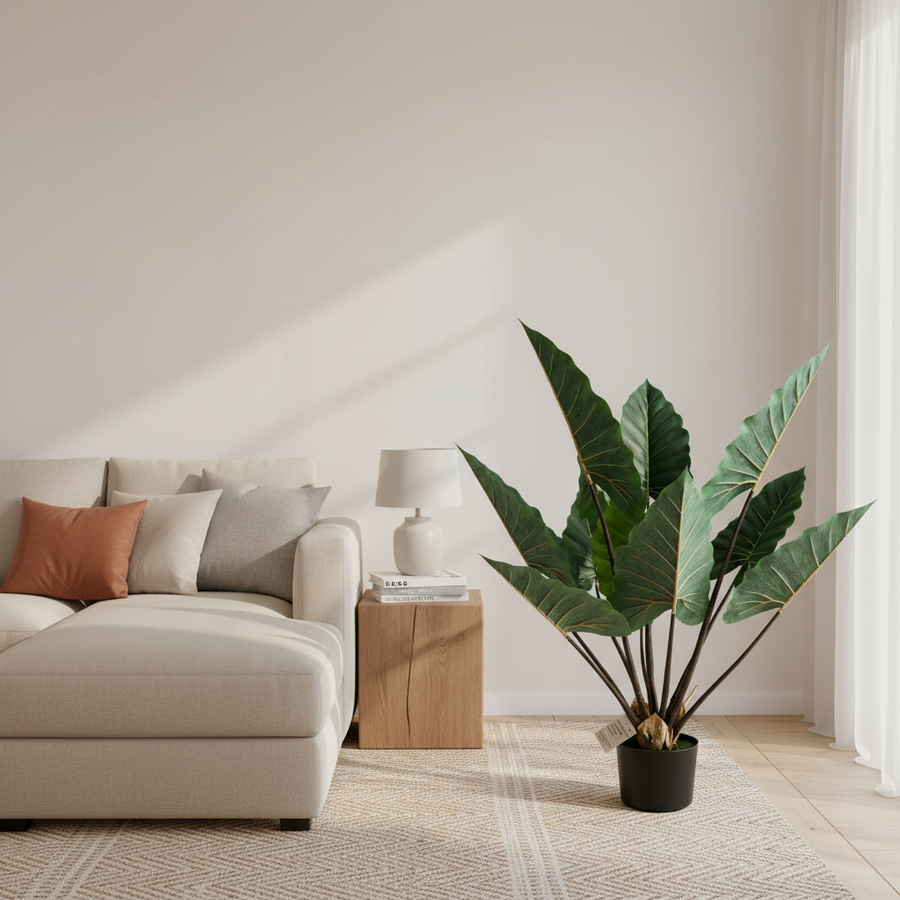 Decorațiune Strelitzia, Plastic, 100 cm, Verde