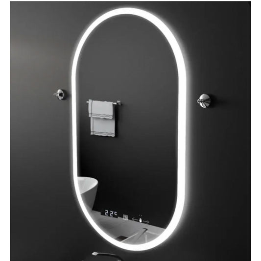 Owalne lusterko diody LED 50x80cm Lleksort Touch Deframe Dimable System