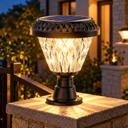 Lampa solarna LED na słup zewnętrzny SOLEO, 8 W, światło ciepłe/zimne/neutralne + RGB, okrągły kształt, aluminium, czarna, możliwość przyciemniania