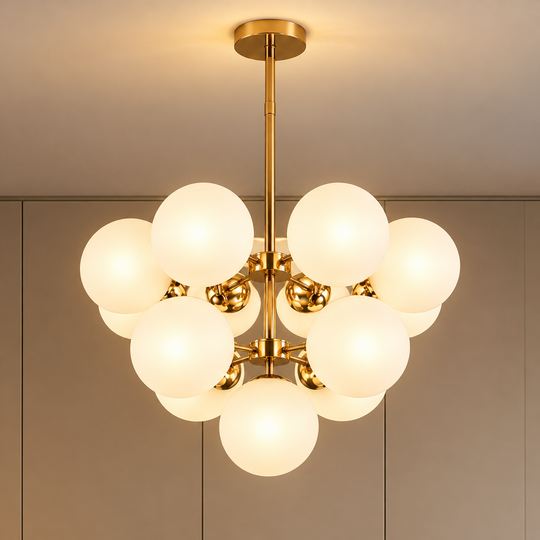 Żyrandol ORBS Magno Klasyczny, 56cm, 13xE27, Kule, Złoty
