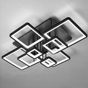 LED żyrandol z zdalnym sterowaniem Ella 203W, 8 kwadratów, zimno/gorące/neutralne światło, niestabilne, czarne