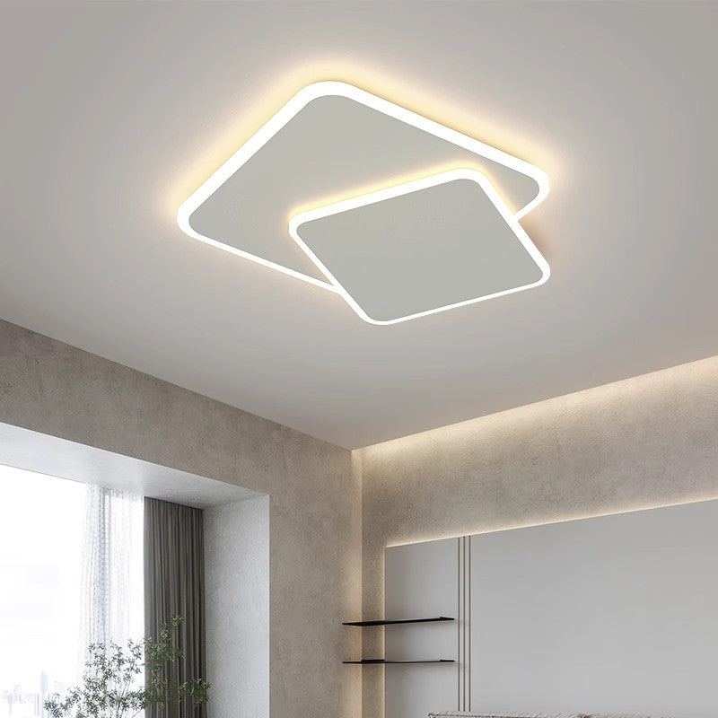 LED pożądania z pilotem Futura Angolo, 98W, 2 kwadraty, zimne/gorące/neutralne światło, niestabilne, białe