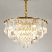 CHAMBORD Eleganza kryształowy żyrandol 8xE14, średnica 48 cm, matowe złoto, regulowana wysokość