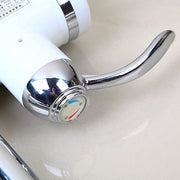 Bateria elektryczna z natychmiastowym podgrzewaniem wody, wyświetlacz temperatury LED, pozioma z montażem do zlewu/wanny, moc 3000 W, ciepła woda 30°C-60°C, biała, Z007XDT