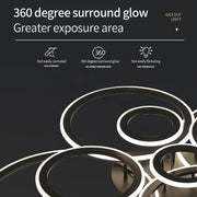 Żyrandol LED BETTY 41W z pilotem, 3 okręgi, światło zimne/ciepłe/neutralne, ściemnialny, czarny