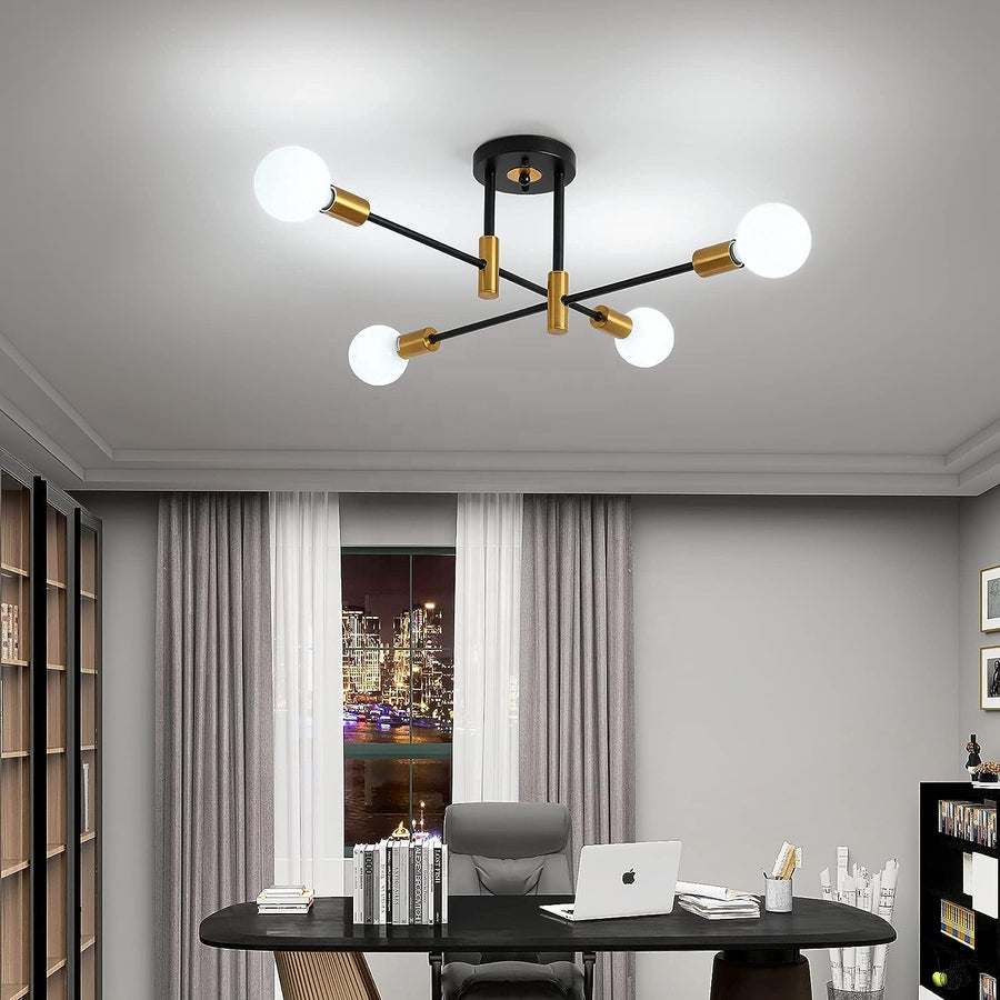 Modernistyczny żyrandol Gentile, 4x E27, czarno-złoty, nowoczesny design