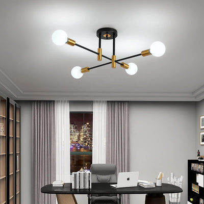 Modernistyczny żyrandol Gentile, 4x E27, czarno-złoty, nowoczesny design