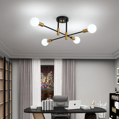 Modernistyczny żyrandol Gentile, 4x E27, czarno-złoty, nowoczesny design
