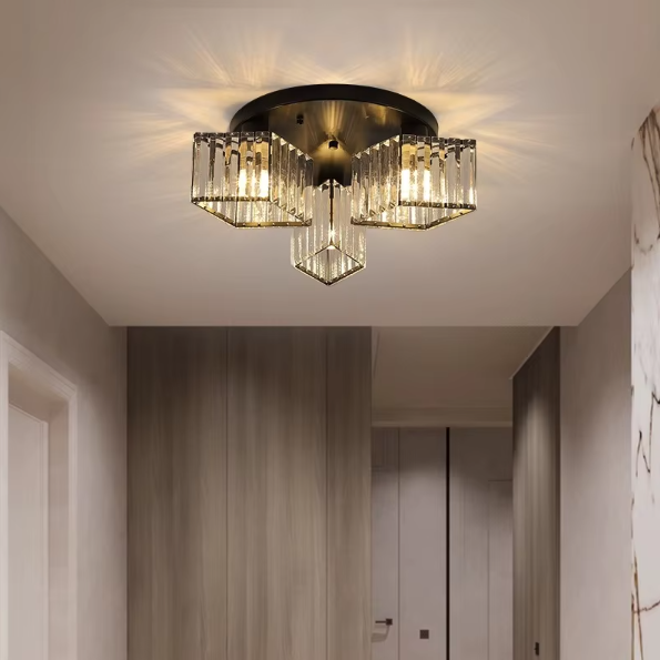 Żyrandol Sasha Modern Classic, LC117/3BK, 3x E27, Metal i Kryształ, Czarny, Klosz