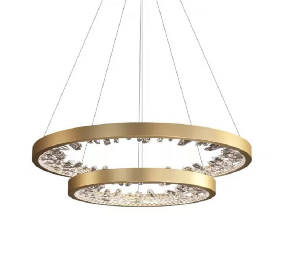 Żyrandol LED Casiana z pilotem, 38 W, złoty, ściemnialny