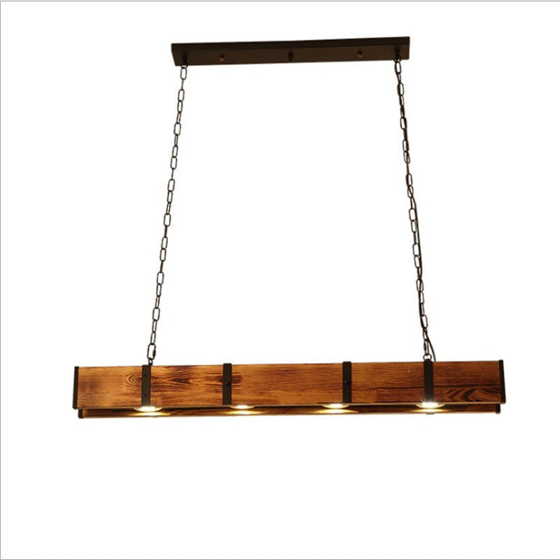 Żyrandol LED Vintage LV565/4, 12W Rustykalna Stodoła, Drewno i Metal, 100cm, Czarny