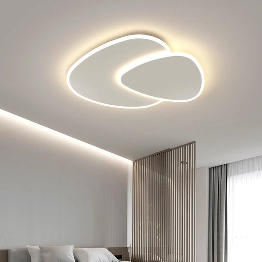 LED żyrandol z pilotem, 98W, owalny, zimny/gorący/neutralny światło, niestabilne, białe
