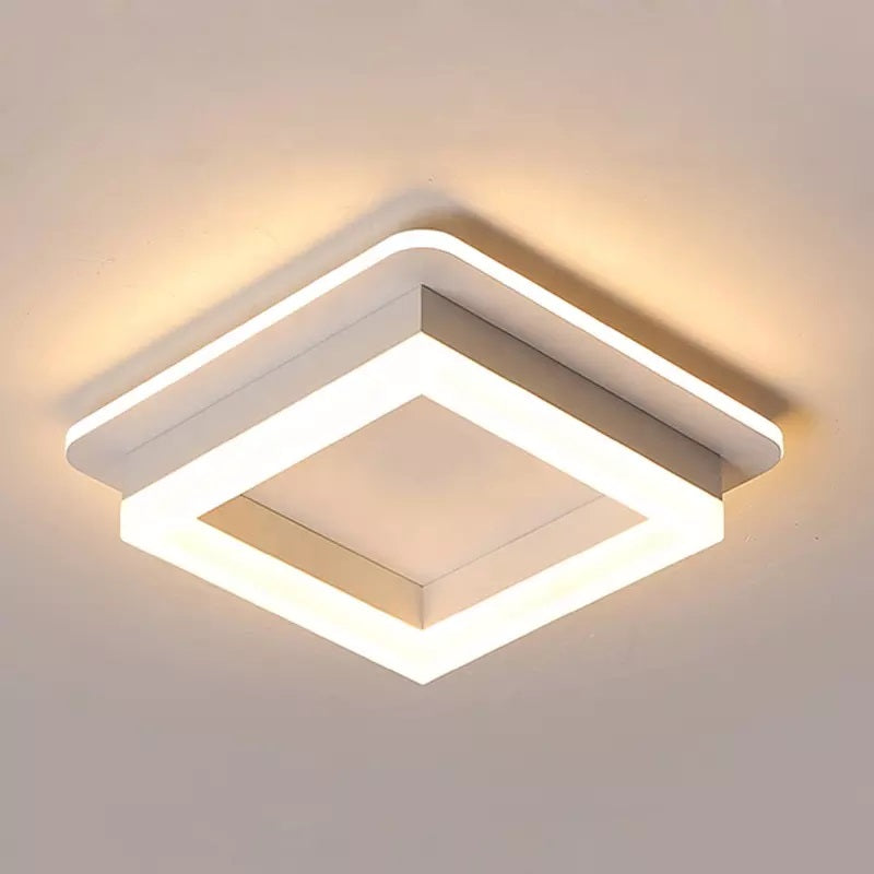 Nowoczesny żyrandol LED 29W, średnica 22cm, kwadratowy, światło zimne/ciepłe/neutralne, biały