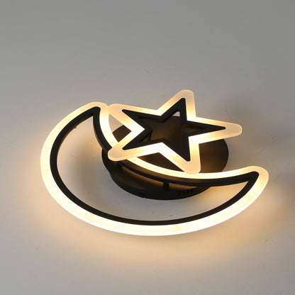 Żyrandol LED z pilotem KSIĘŻYC I GWIAZDA 45W, 2 elementy, światło zimne/ciepłe/neutralne, ściemnialny, czarny