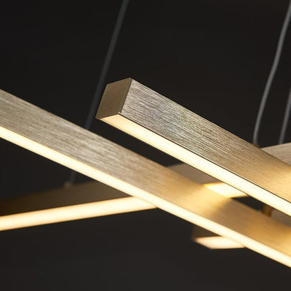 Żyrandol wiszący LED GINEVRA 31W z pilotem, 5 elementów, światło zimne/ciepłe/neutralne, złoty