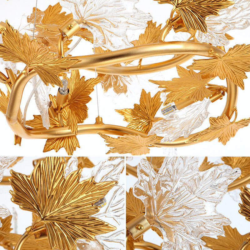 Nowoczesny żyrandol, CM260/500GD, 6xE14, średnica 50cm, złoty, regulowana wysokość, metal i kryształ