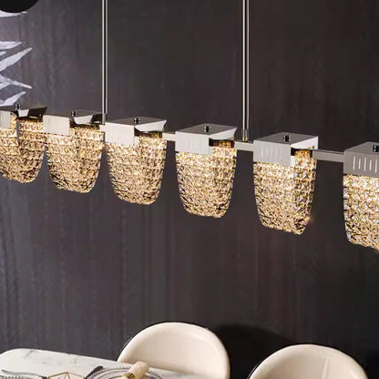 Żyrandol LED LLC130/1CH, kryształ i metal, 31W, 1 okrąg, możliwość przyciemniania, regulowana wysokość, światło zimne/ciepłe/neutralne, luksusowe oświetlenie