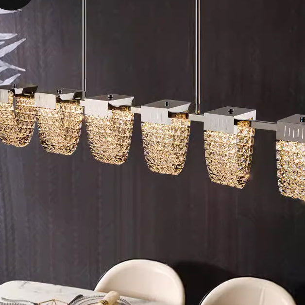 Żyrandol LED LLC130/1CH, kryształ i metal, 31W, 1 okrąg, możliwość przyciemniania, regulowana wysokość, światło zimne/ciepłe/neutralne, luksusowe oświetlenie