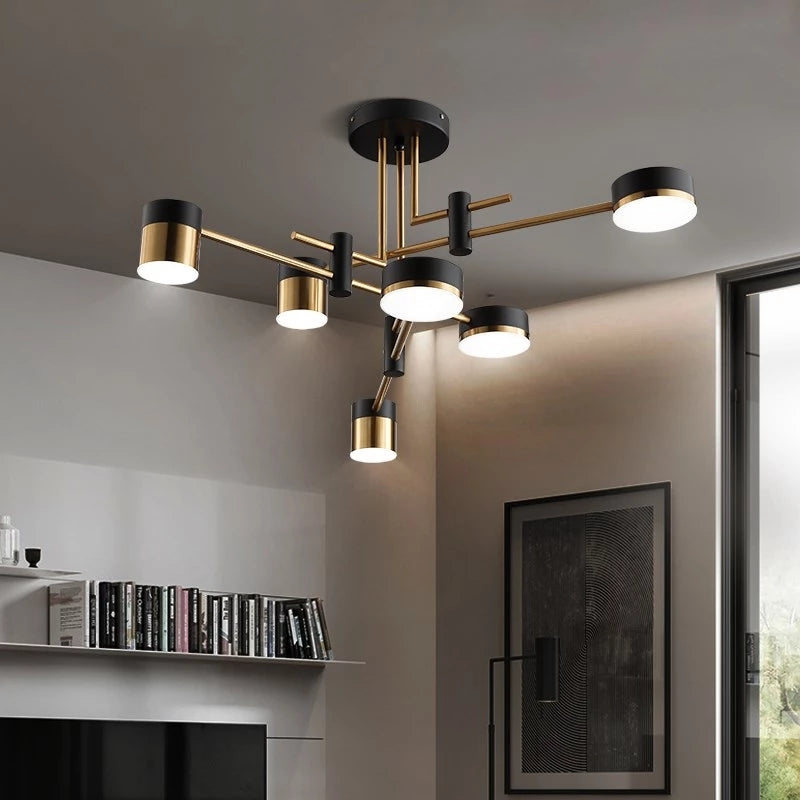 Żyrandol LED Ionitus 72W czarny, ramiona, metal
