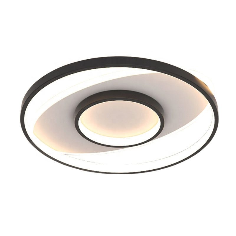 LED żyrandol z pilotem Figurato, 120 W, 3 kółka, zimno/gorące/neutralne światło, niestabilne, czarne