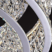 Żyrandol LED LLC130/1CH, kryształ i metal, 31W, 1 okrąg, możliwość przyciemniania, regulowana wysokość, światło zimne/ciepłe/neutralne, luksusowe oświetlenie