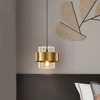 Żyrandol podwieszany LC866/1TN, 1XE27, regulowana wysokość, szkło i metal