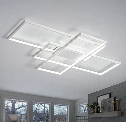 Żyrandol LED z pilotem LANDYN 71W, światło zimne/ciepłe/neutralne, ściemnialny, biały