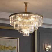CHAMBORD Eleganza kryształowy żyrandol 8xE14, średnica 48 cm, matowe złoto, regulowana wysokość