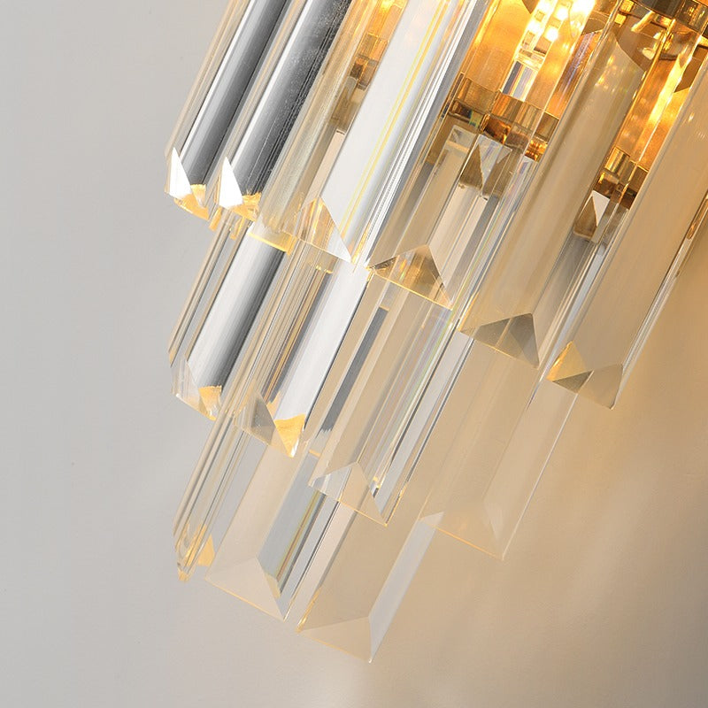 Lampa ścienna Maxim, 2*E14, złoto, metal i kryształ