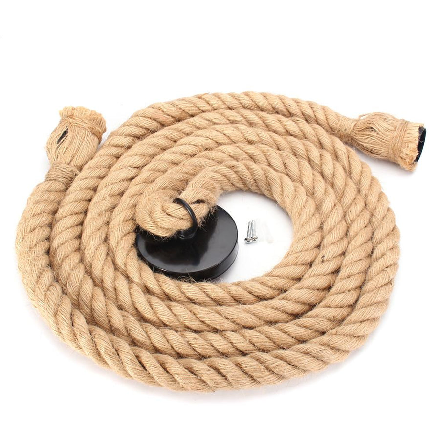 Wisząca lampa Caruso, 2*E27, czarna, metal i lina