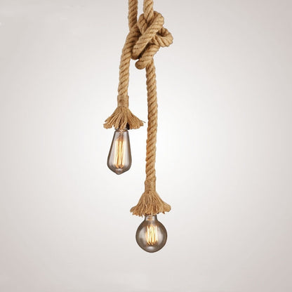Wisząca lampa Caruso, 2*E27, czarna, metal i lina