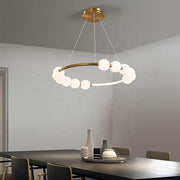 Wisząca lampa LED z akrylu Nova 57W z pilotem, ściemnialna, 3000K/4000K/6000K, kolor złoty, metal i akryl