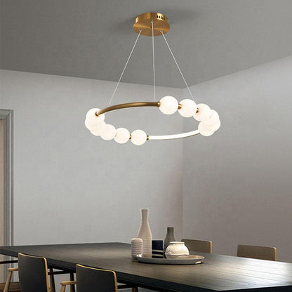 Wisząca lampa LED z akrylu Nova 57W z pilotem, ściemnialna, 3000K/4000K/6000K, kolor złoty, metal i akryl