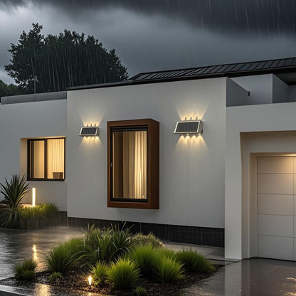 Kinkiet zewnętrzny LED Solaris, 8 źródeł światła, ciepłe światło, czarny