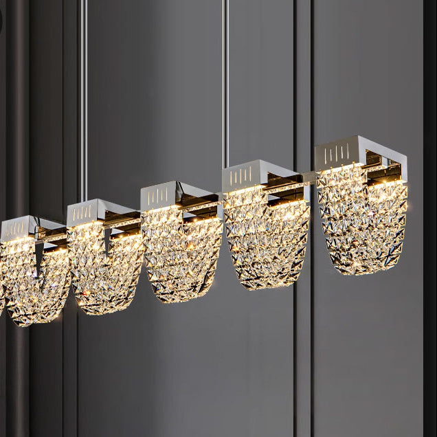 Żyrandol LED LLC130/1CH, kryształ i metal, 31W, 1 okrąg, możliwość przyciemniania, regulowana wysokość, światło zimne/ciepłe/neutralne, luksusowe oświetlenie